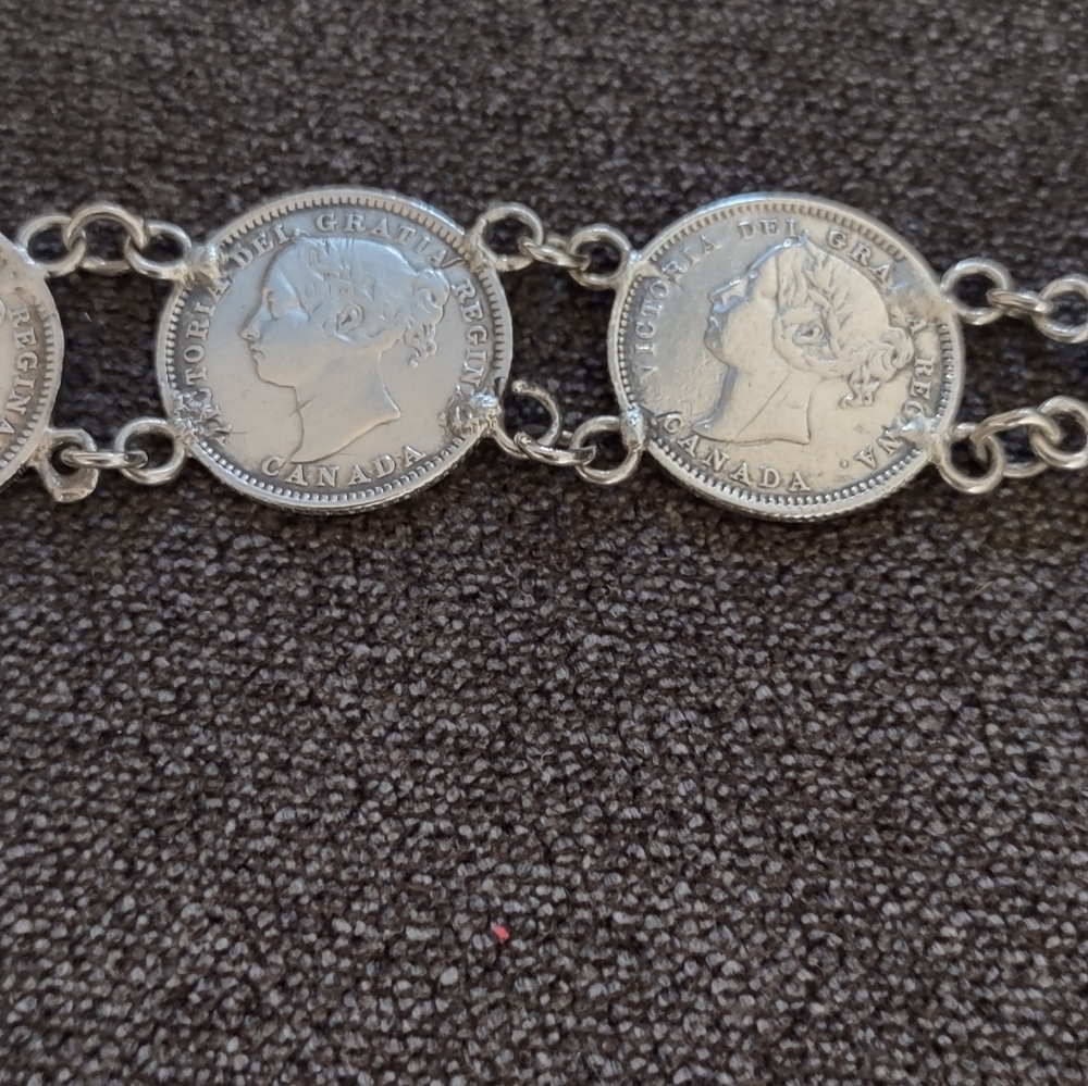 VINTAGE silver coin bracelet - Picture 9 of 11